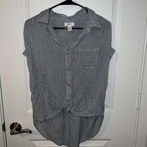 Blue white stripped button up